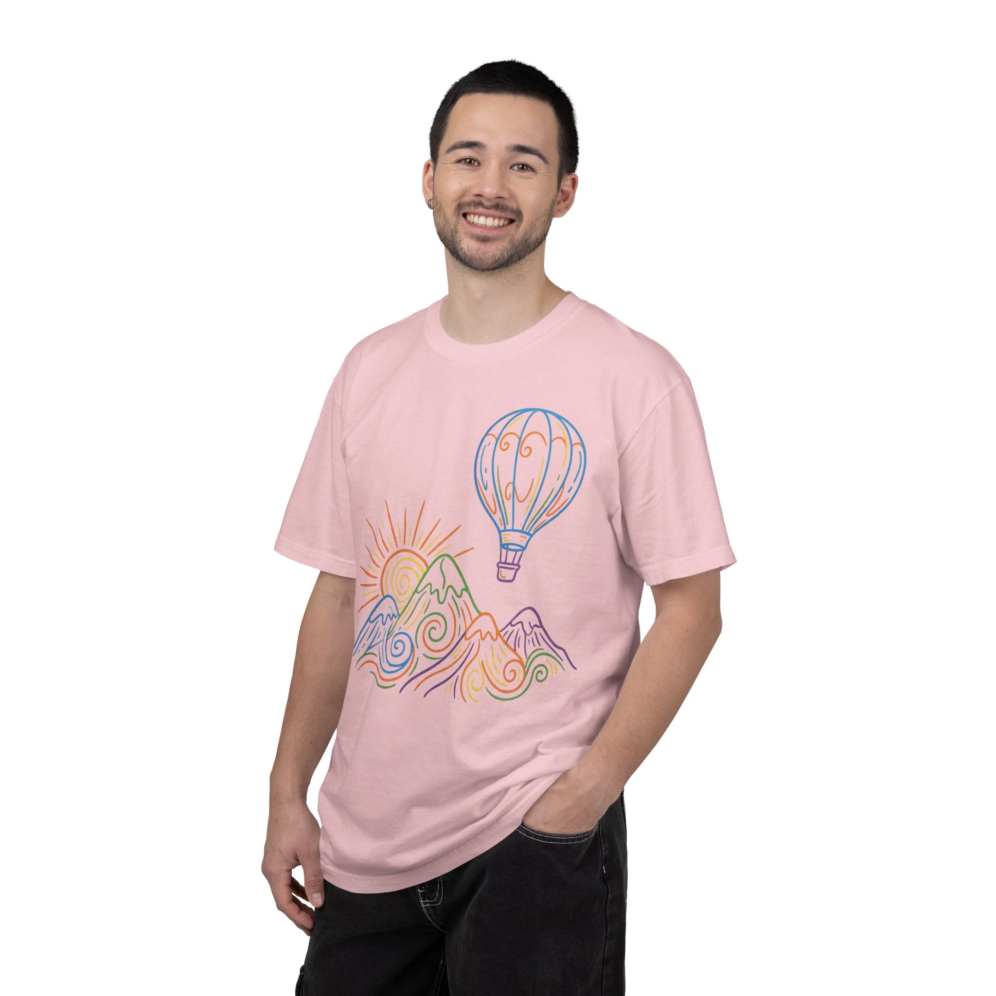 Hot Air Balloon Mountain Pastel T-Shirt