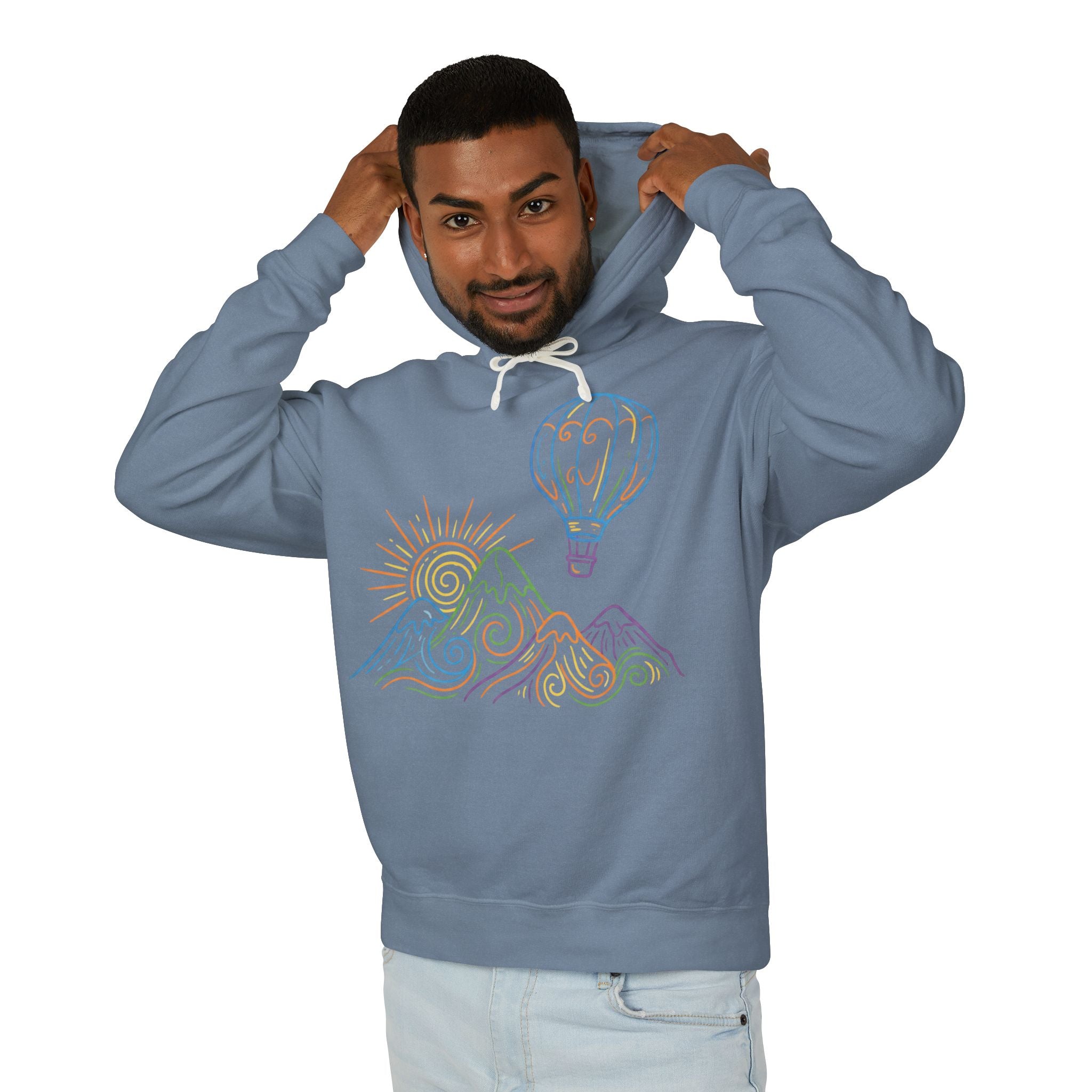 Hot Air Balloon Mountain Pastel Hoodie