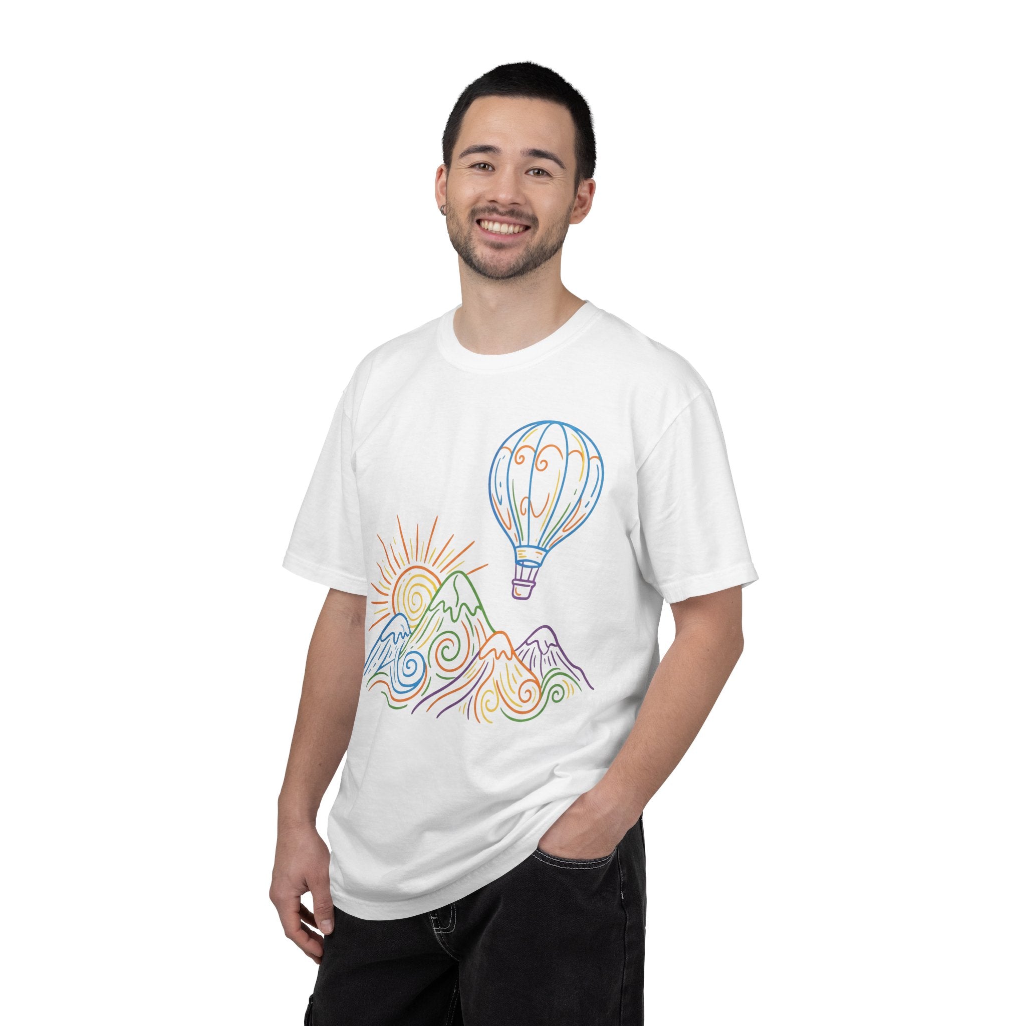 Hot Air Balloon Mountain Pastel T-Shirt