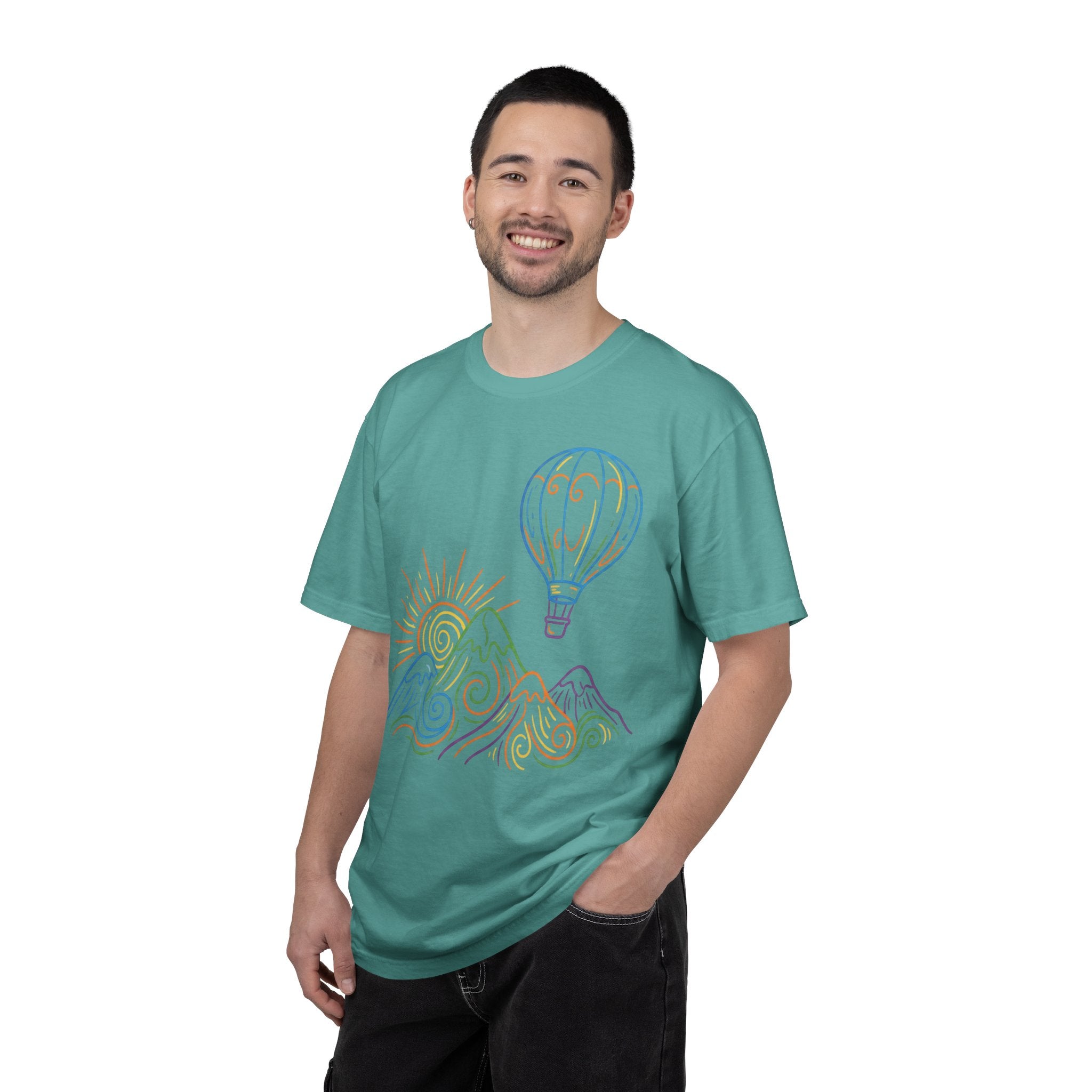 Hot Air Balloon Mountain Pastel T-Shirt