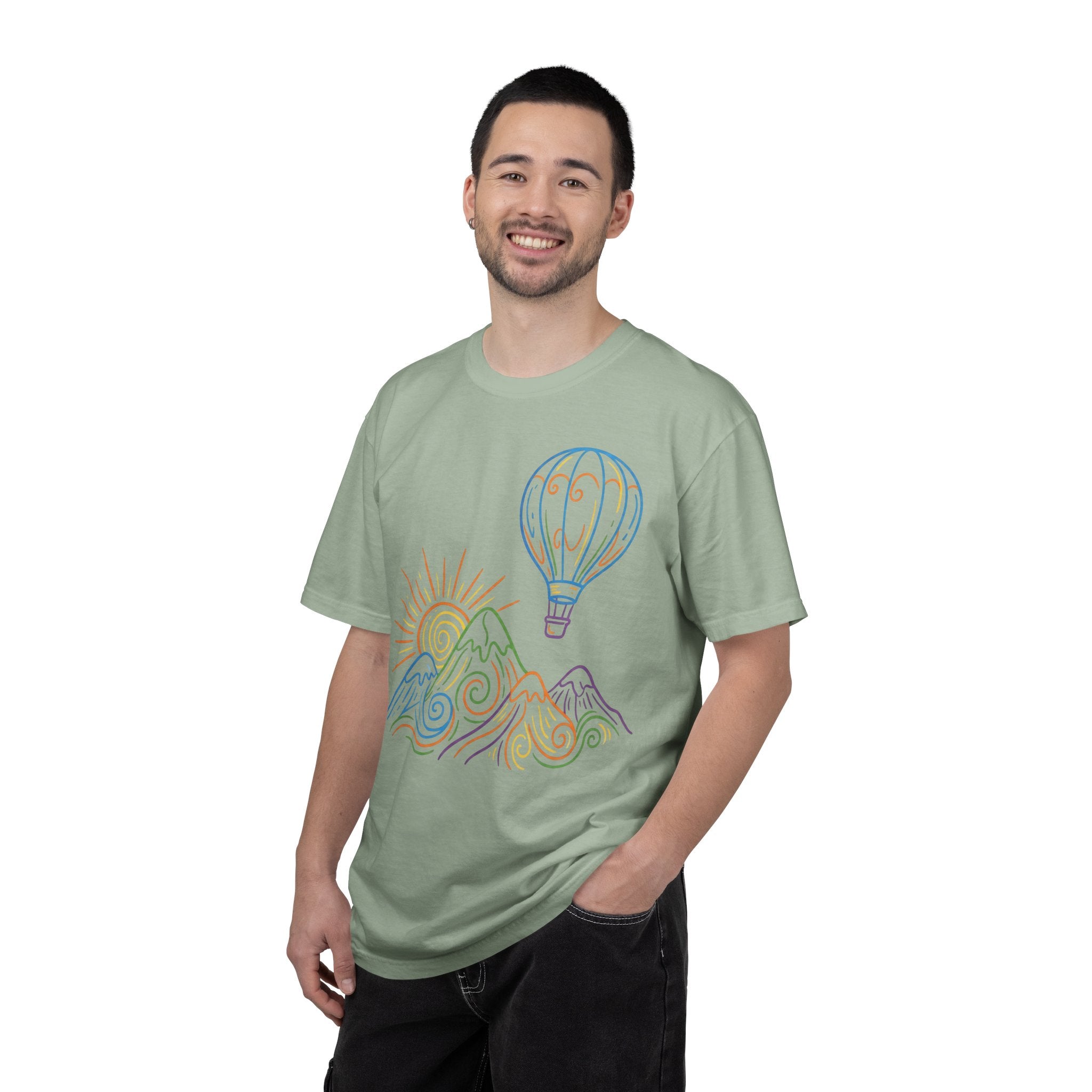 Hot Air Balloon Mountain Pastel T-Shirt