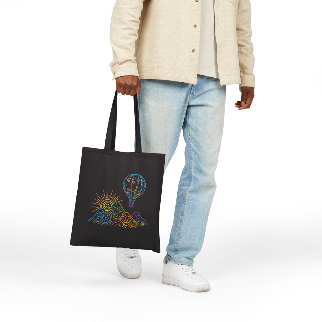 Hot Air Balloon Mountain Pastel Tote Bag
