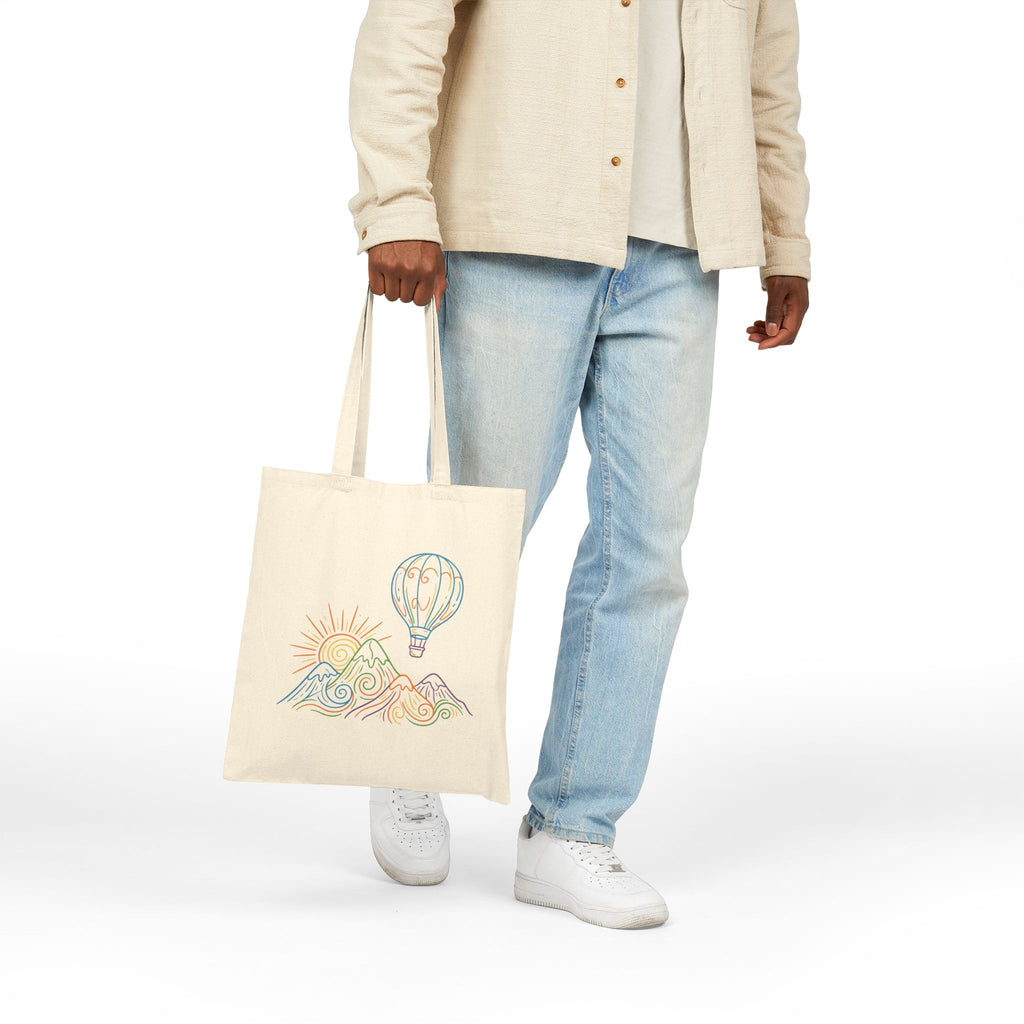 Hot Air Balloon Mountain Pastel Tote Bag