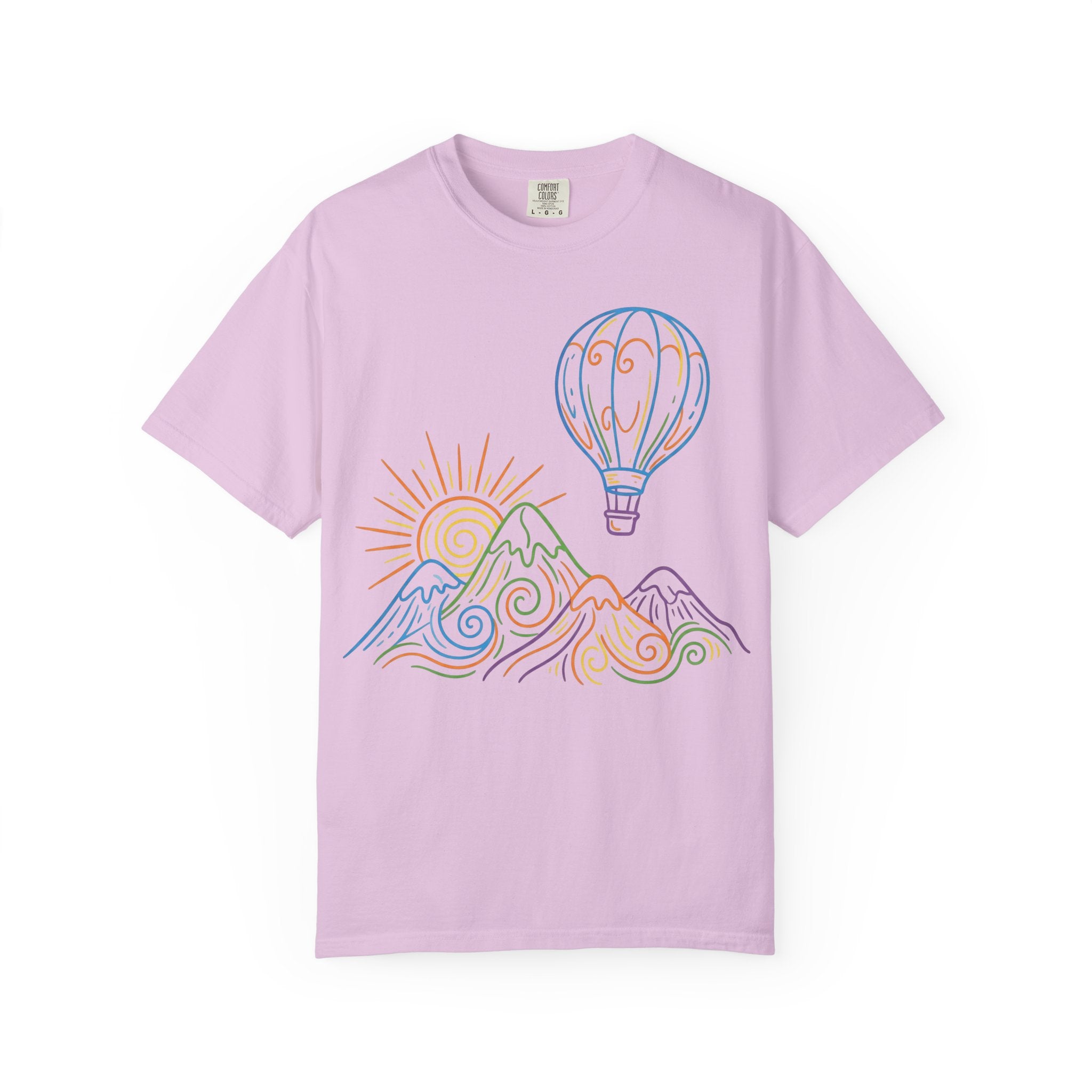 Hot Air Balloon Mountain Pastel T-Shirt