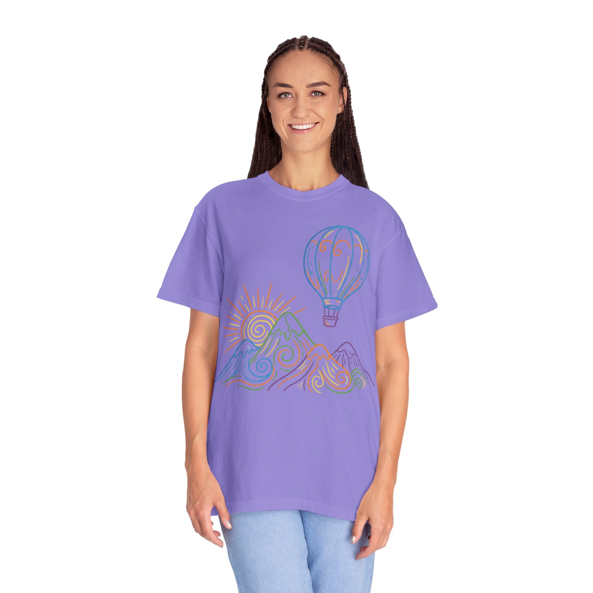 Hot Air Balloon Mountain Pastel T-Shirt