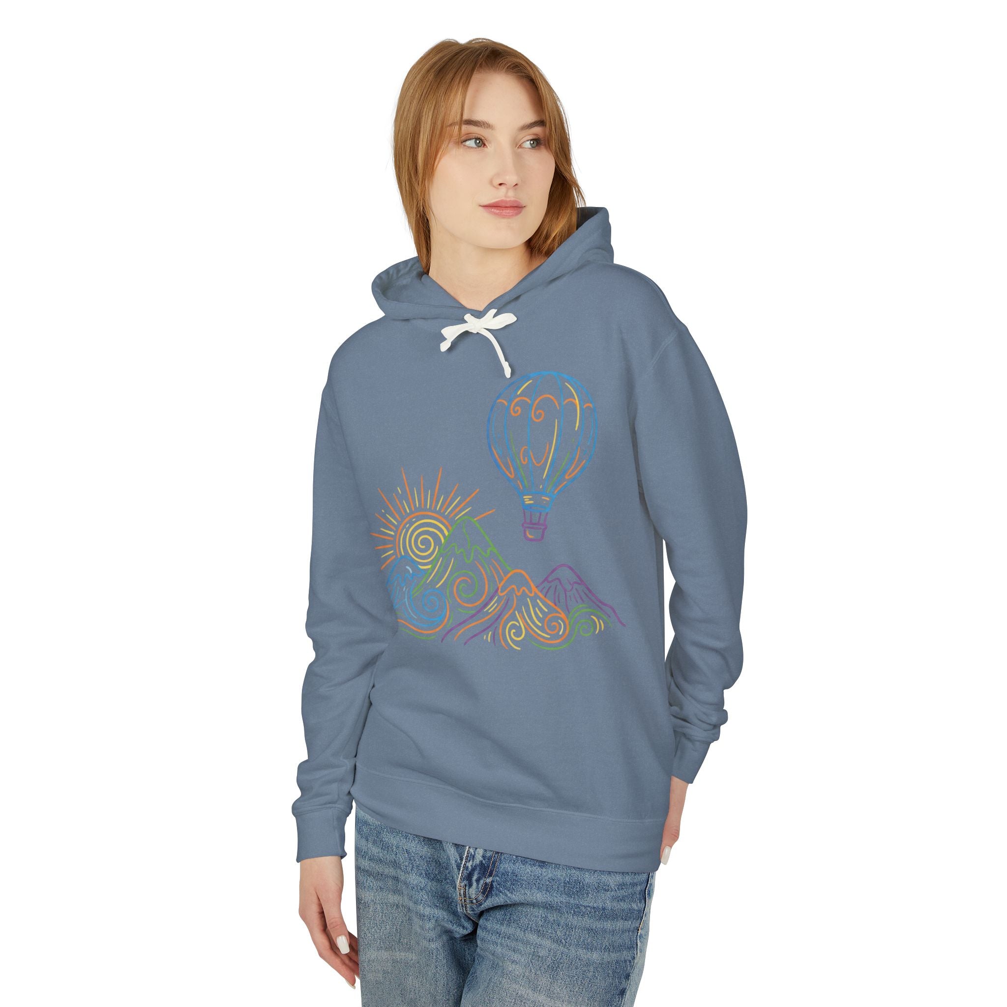 Hot Air Balloon Mountain Pastel Hoodie