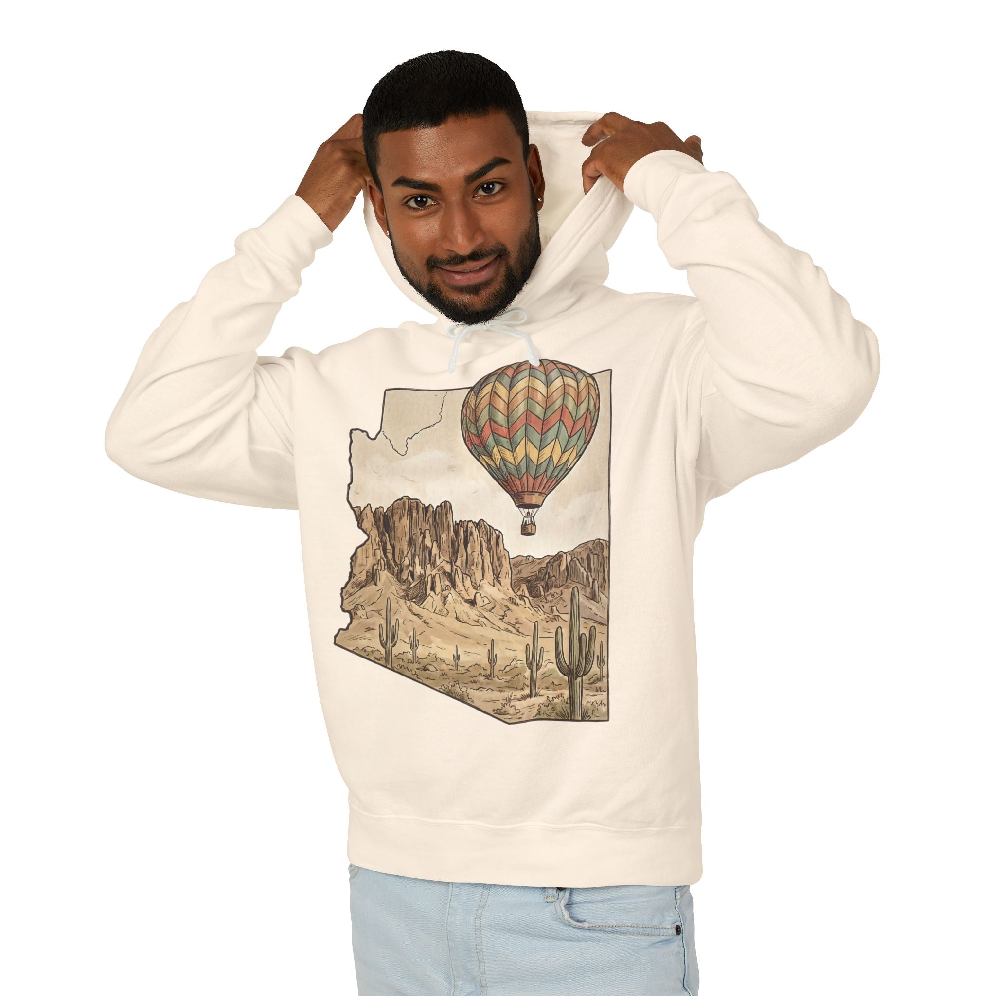 Grand Canyon Arizona Desert Hot Air Balloon Hoodie
