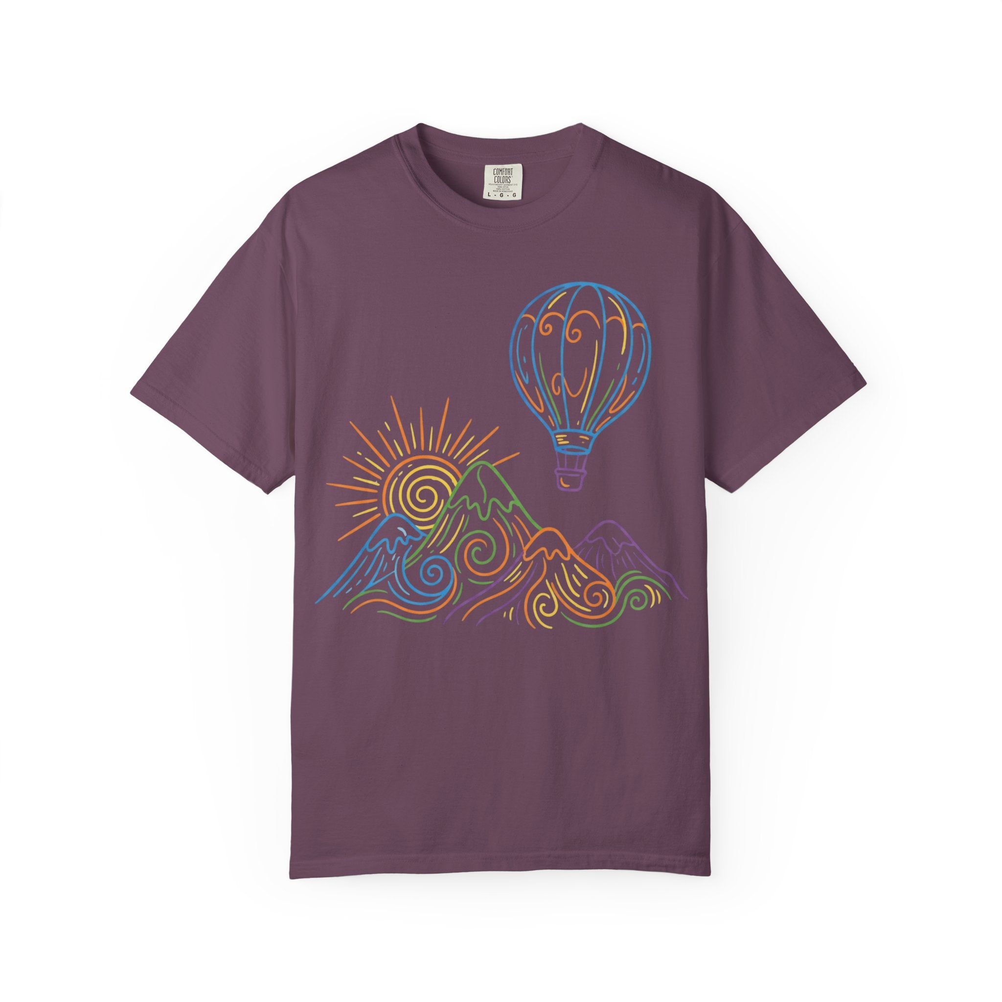 Hot Air Balloon Mountain Pastel T-Shirt