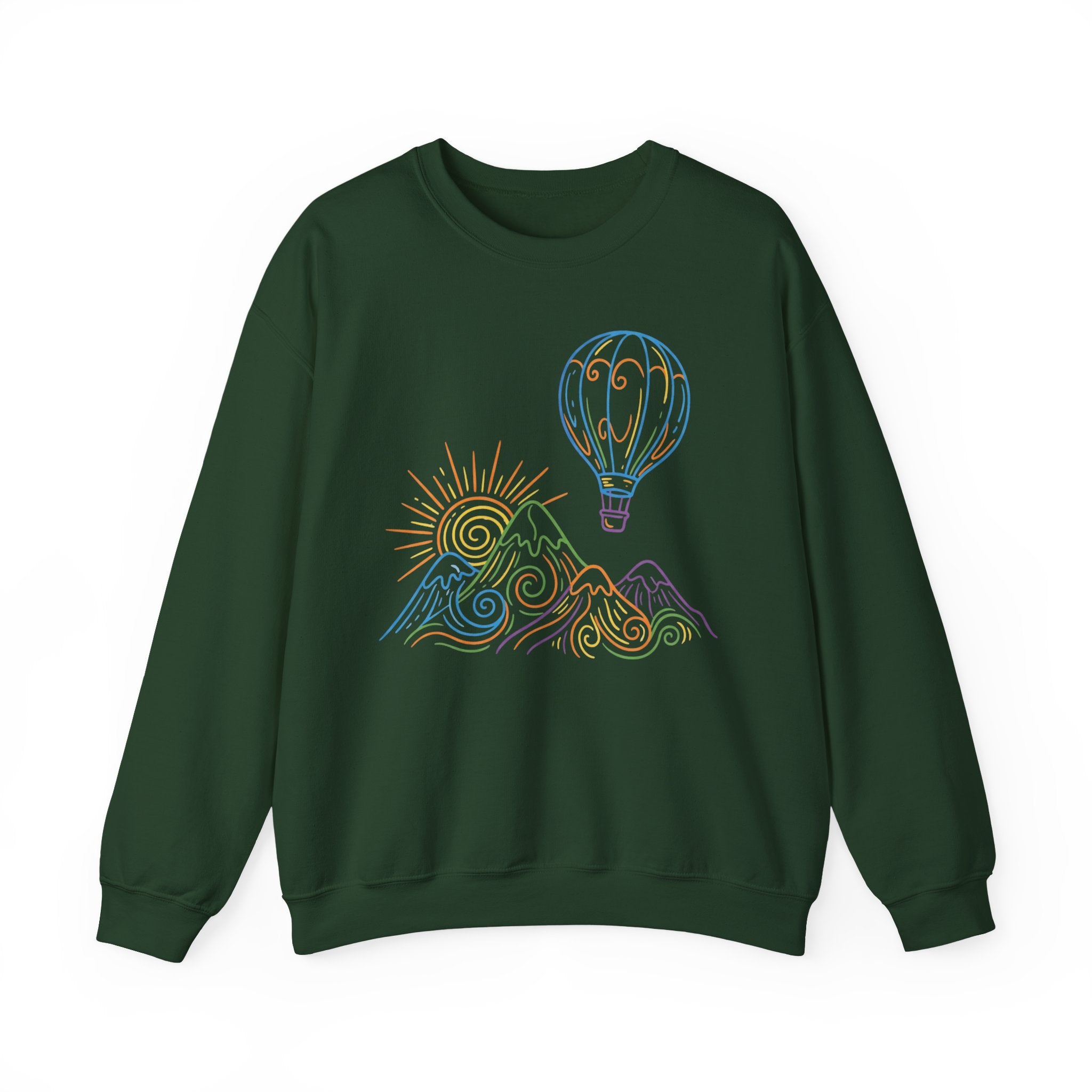 Hot Air Balloon Mountain Pastel Crewneck Sweatshirt