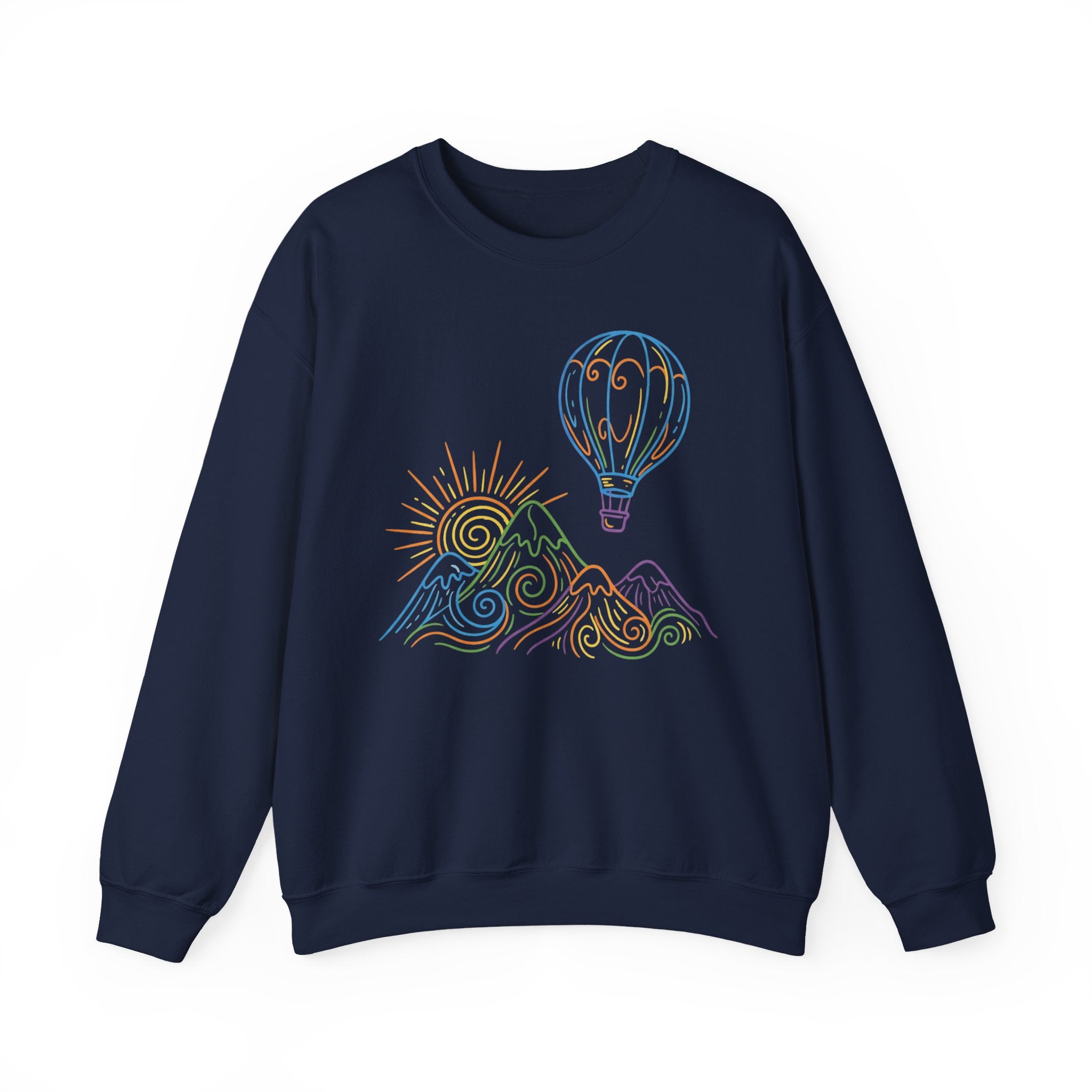 Hot Air Balloon Mountain Pastel Crewneck Sweatshirt