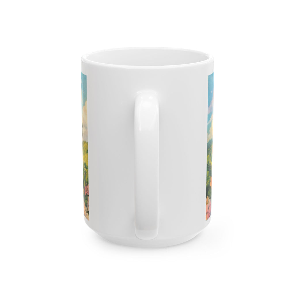 Hot Air Balloon Scenic Ceramic Mug — Colorful Travel Landscape Coffee Cup (11oz/15oz)