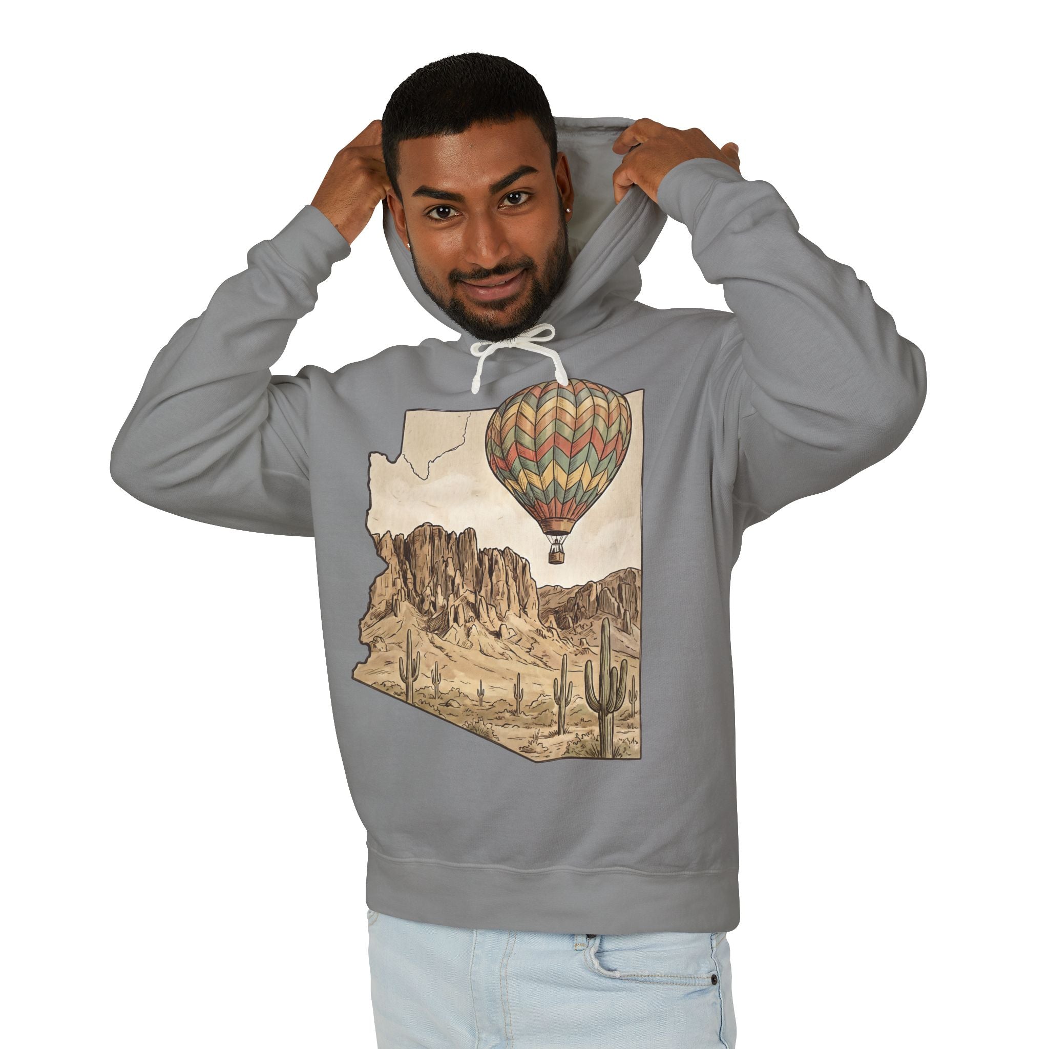 Grand Canyon Arizona Desert Hot Air Balloon Hoodie