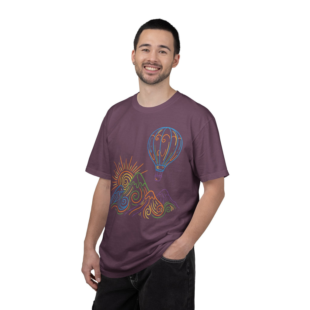 Hot Air Balloon Mountain Pastel T-Shirt