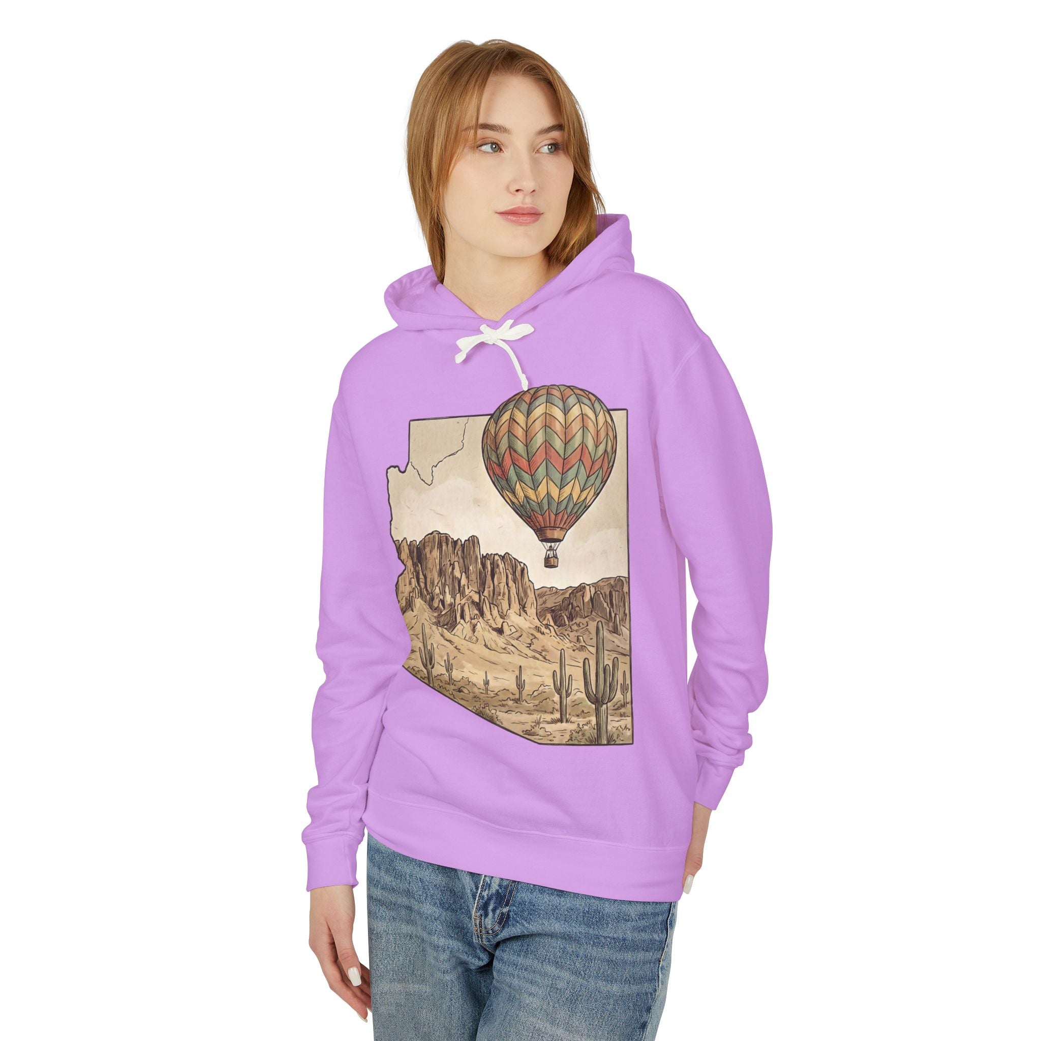 Grand Canyon Arizona Desert Hot Air Balloon Hoodie
