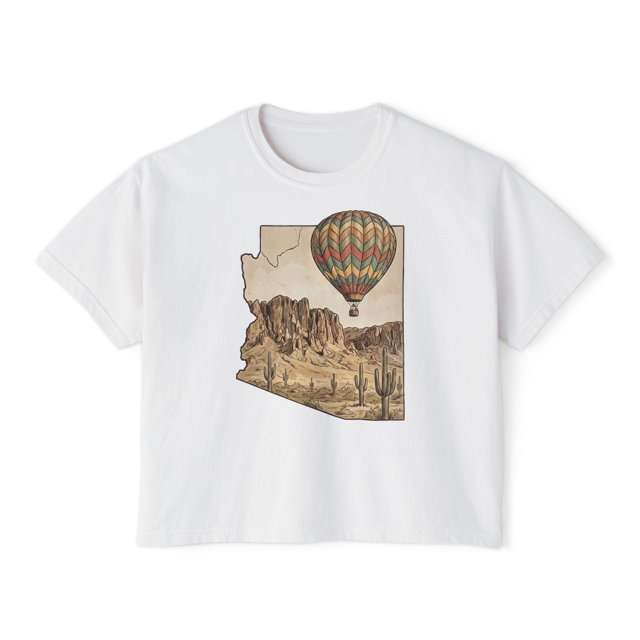 Grand Canyon Arizona Air Balloon Womens Boxy Tee