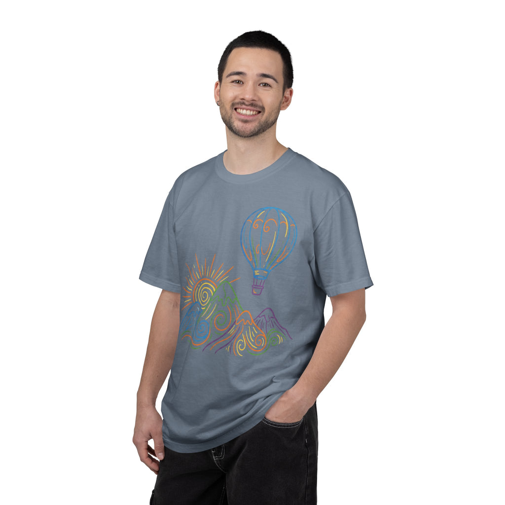 Hot Air Balloon Mountain Pastel T-Shirt