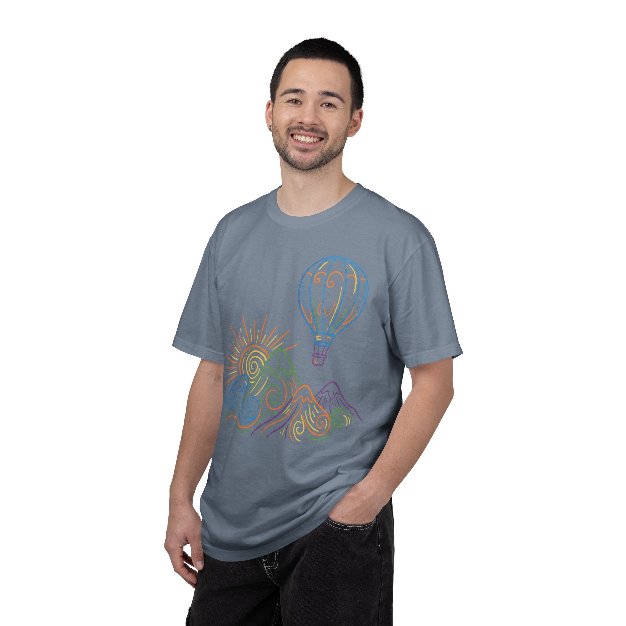 Hot Air Balloon Mountain Pastel T-Shirt