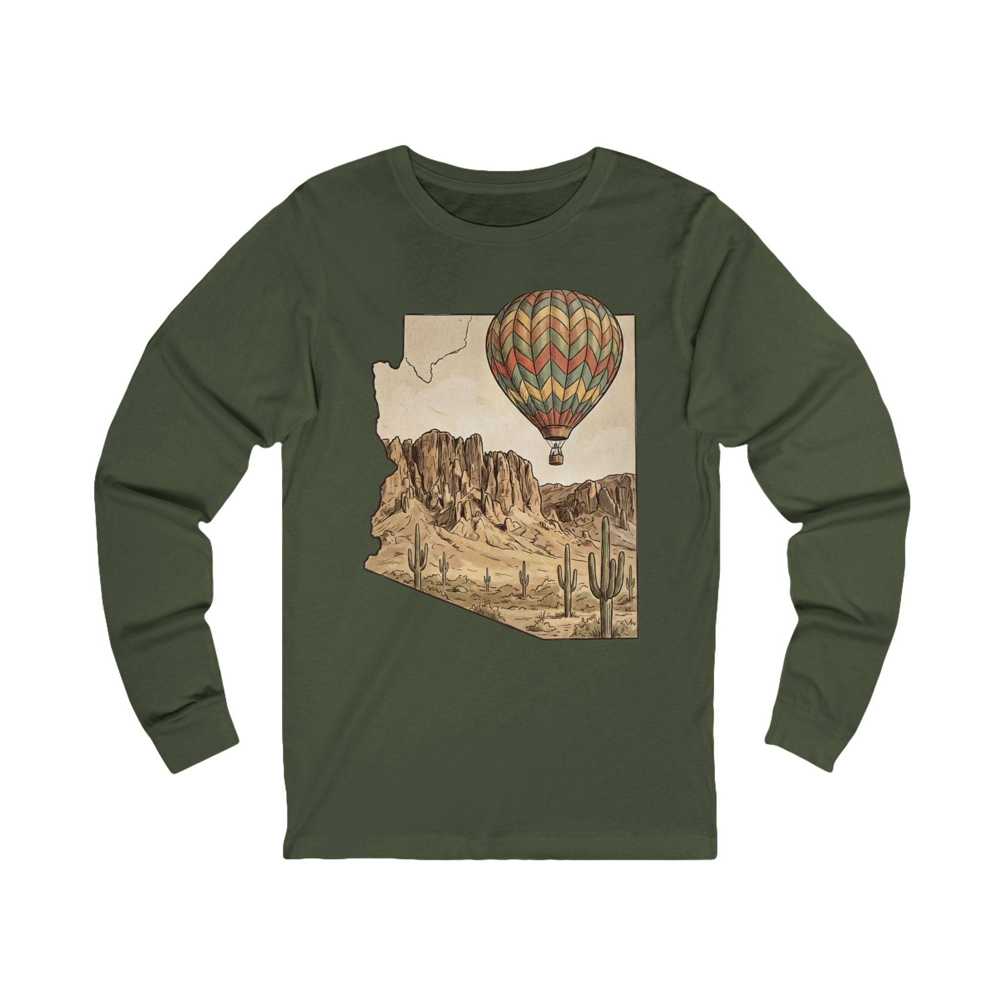 Grand Canyon Arizona Hot Air Balloon Long Sleeve Tee