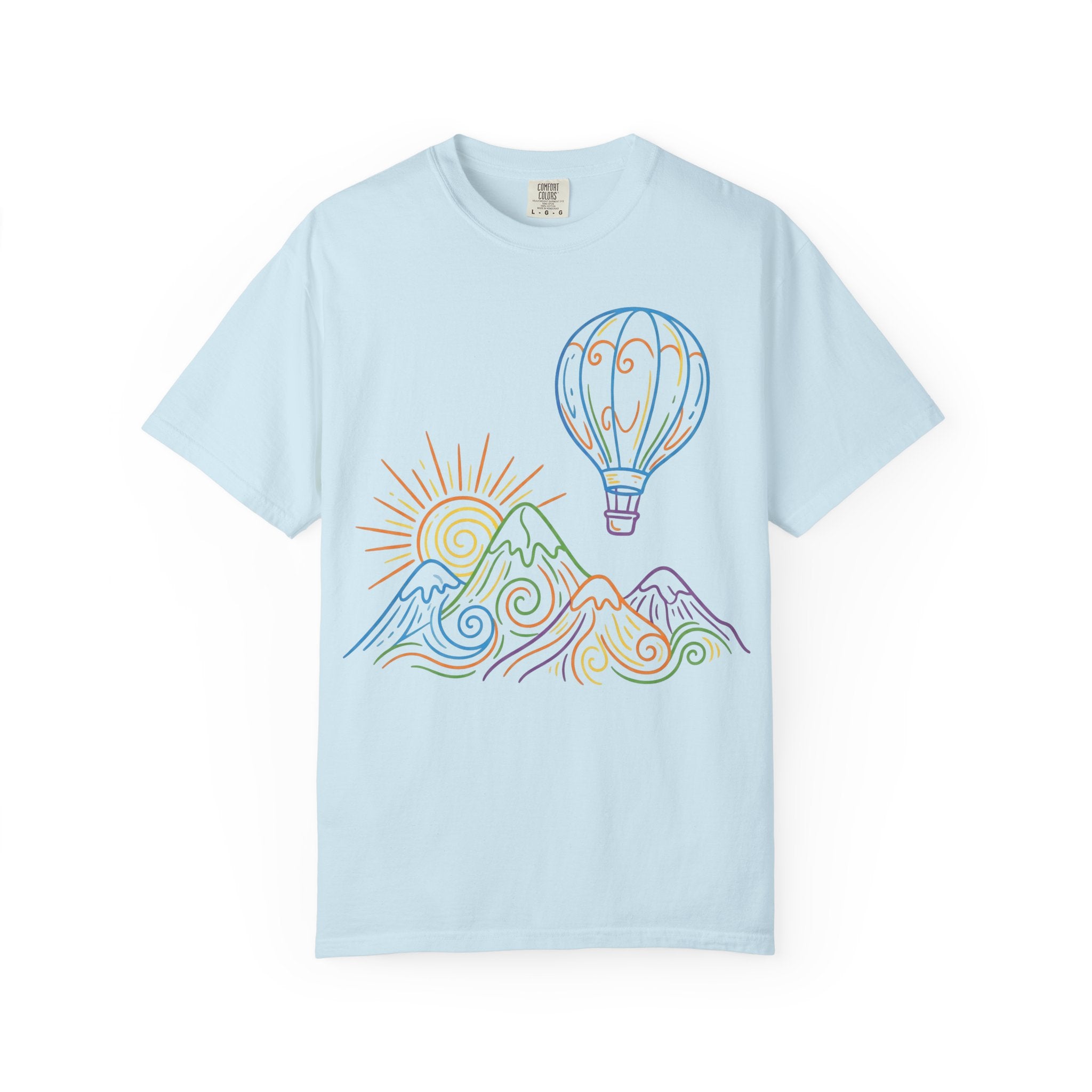 Hot Air Balloon Mountain Pastel T-Shirt