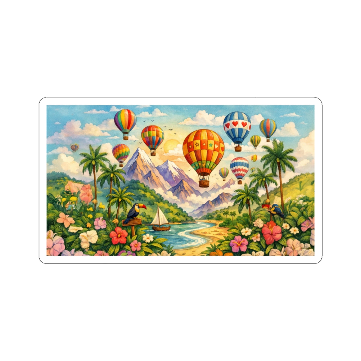 Hot Air Balloon Adventure Sticker