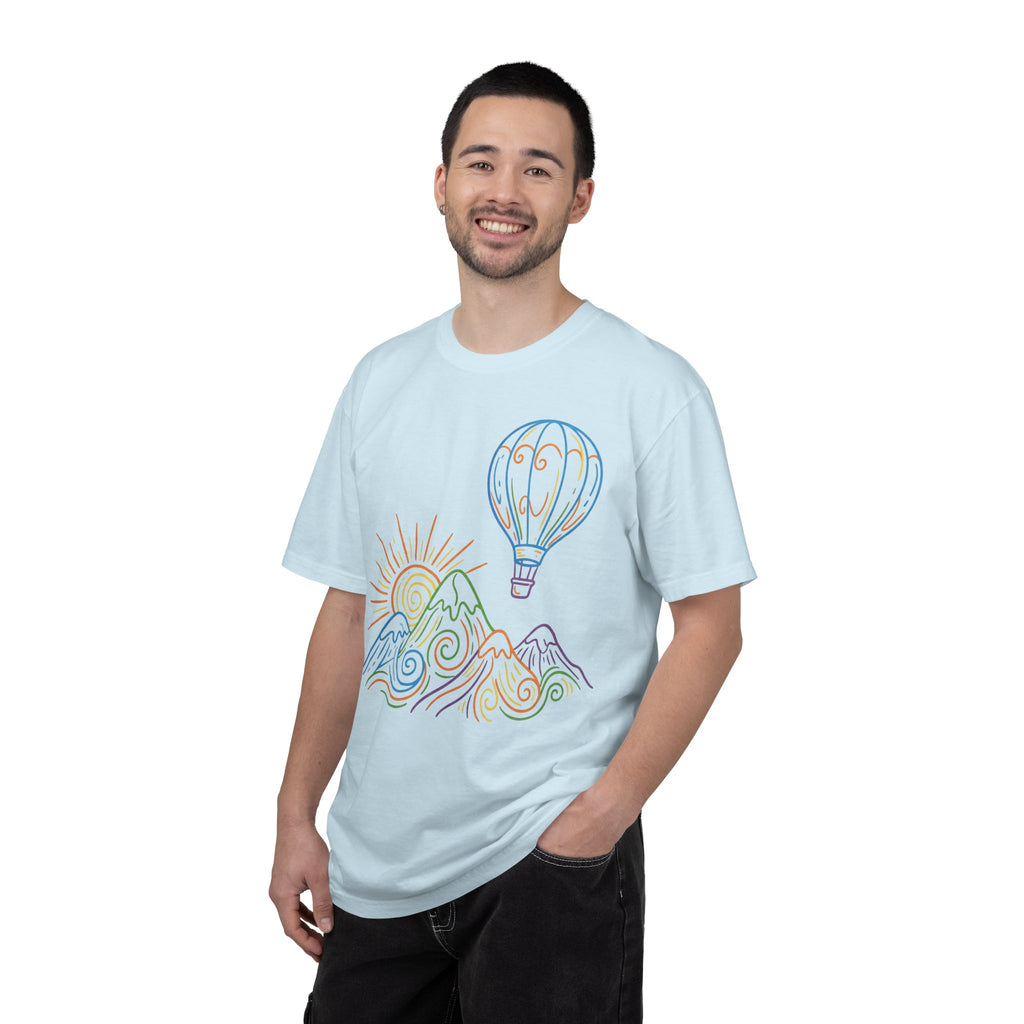 Hot Air Balloon Mountain Pastel T-Shirt