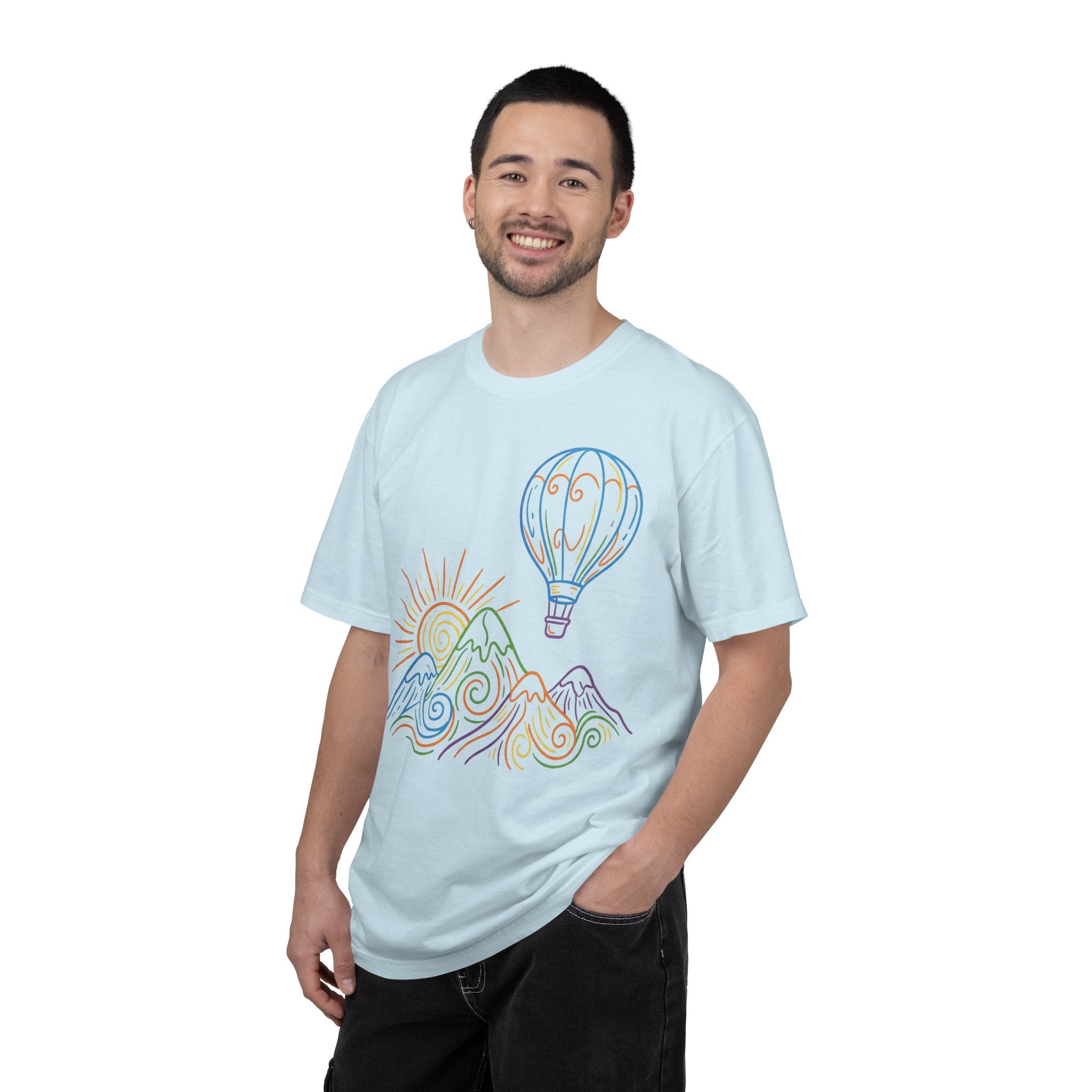 Hot Air Balloon Mountain Pastel T-Shirt