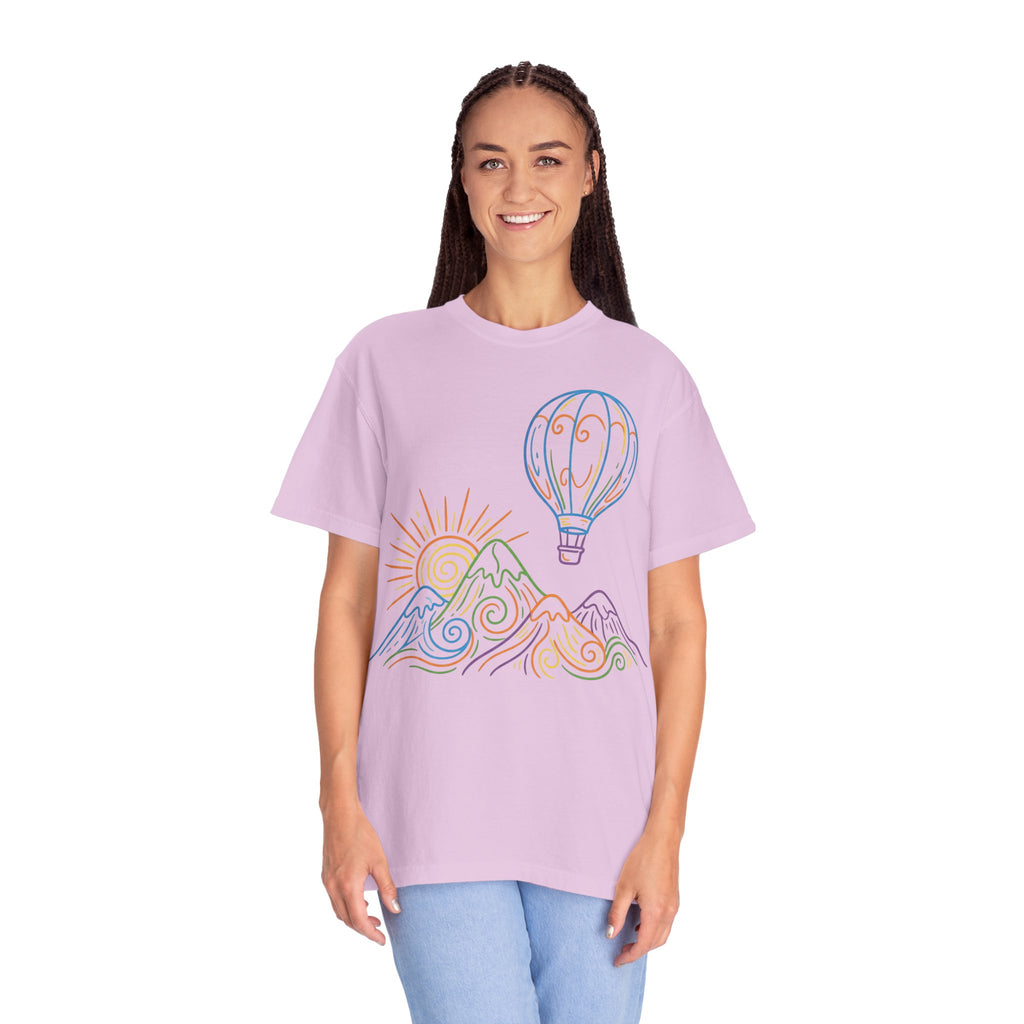 Hot Air Balloon Mountain Pastel T-Shirt