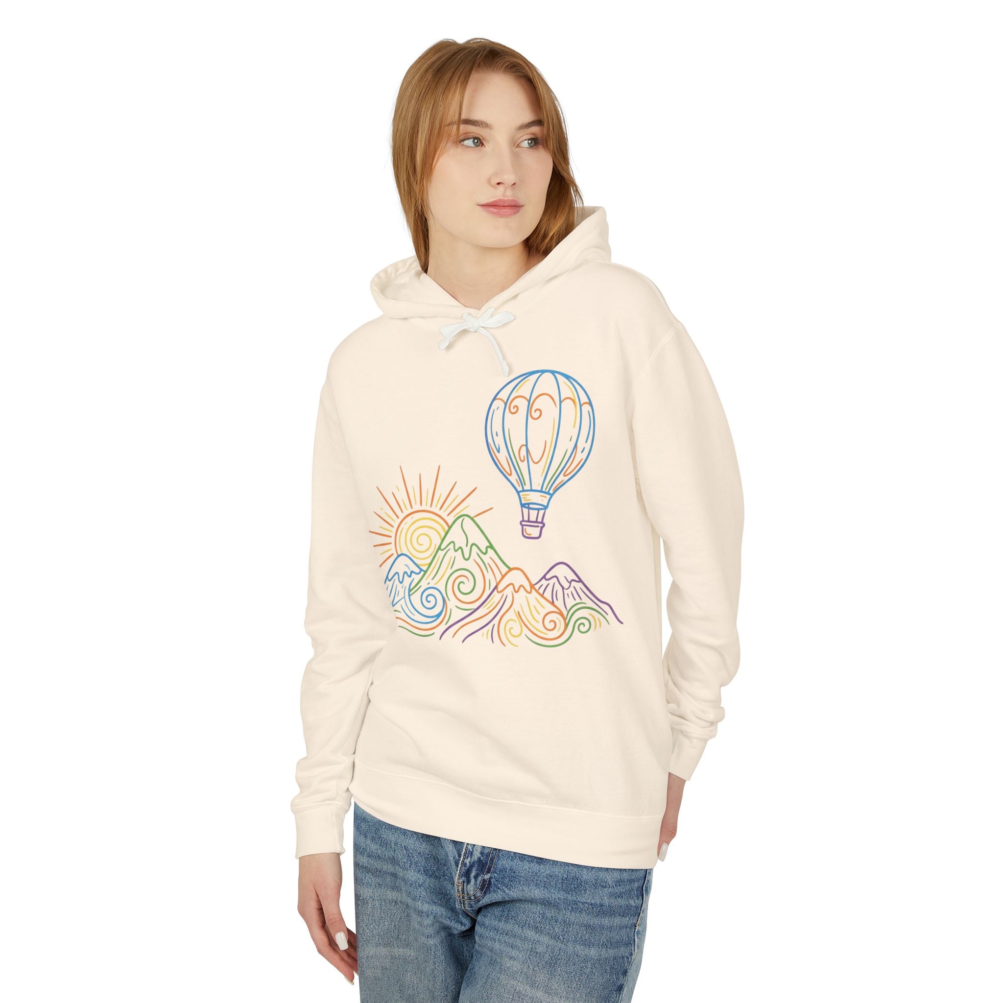 Hot Air Balloon Mountain Pastel Hoodie