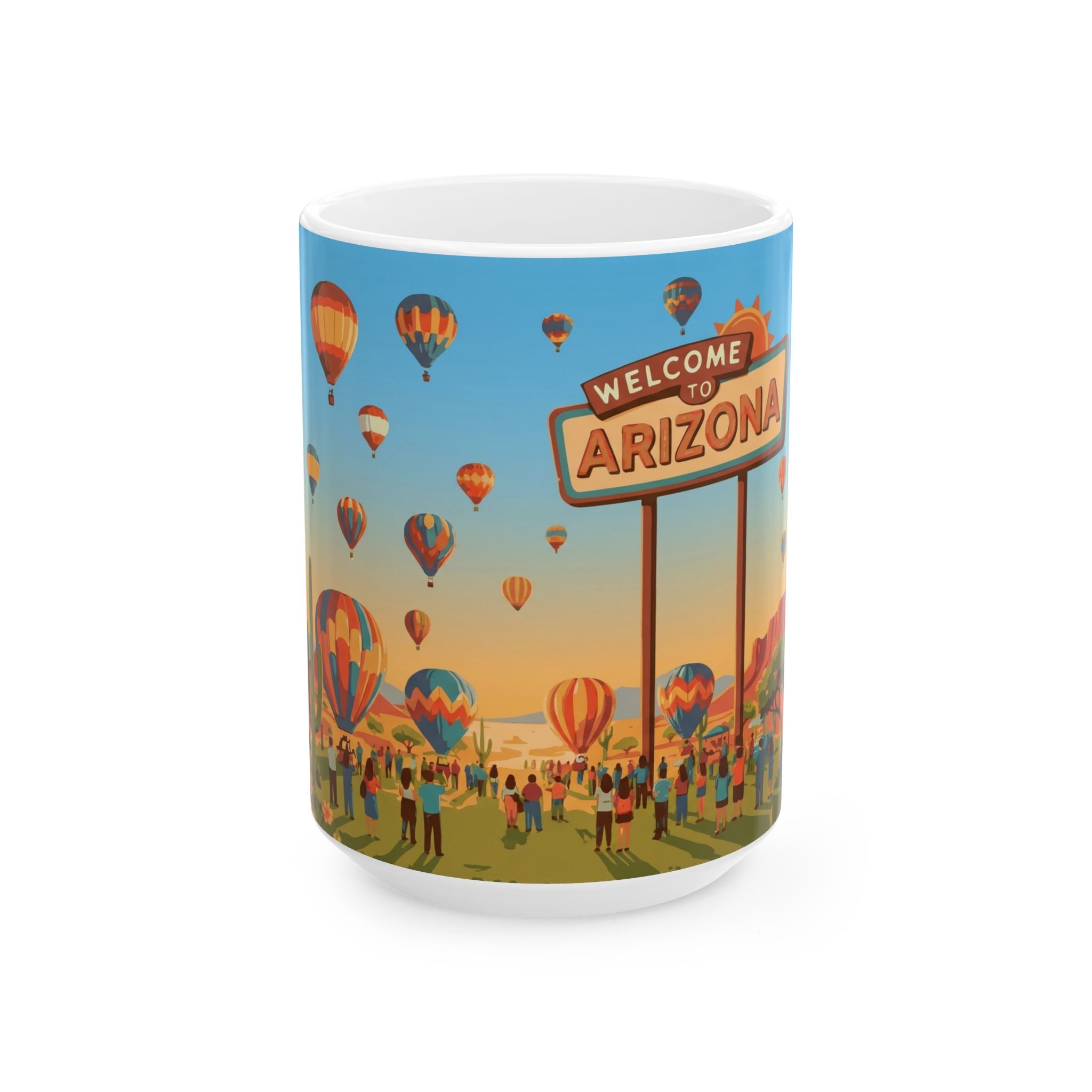 Arizona Hot Air Balloon Welcome to Arizona Ceramic Mug (15oz)
