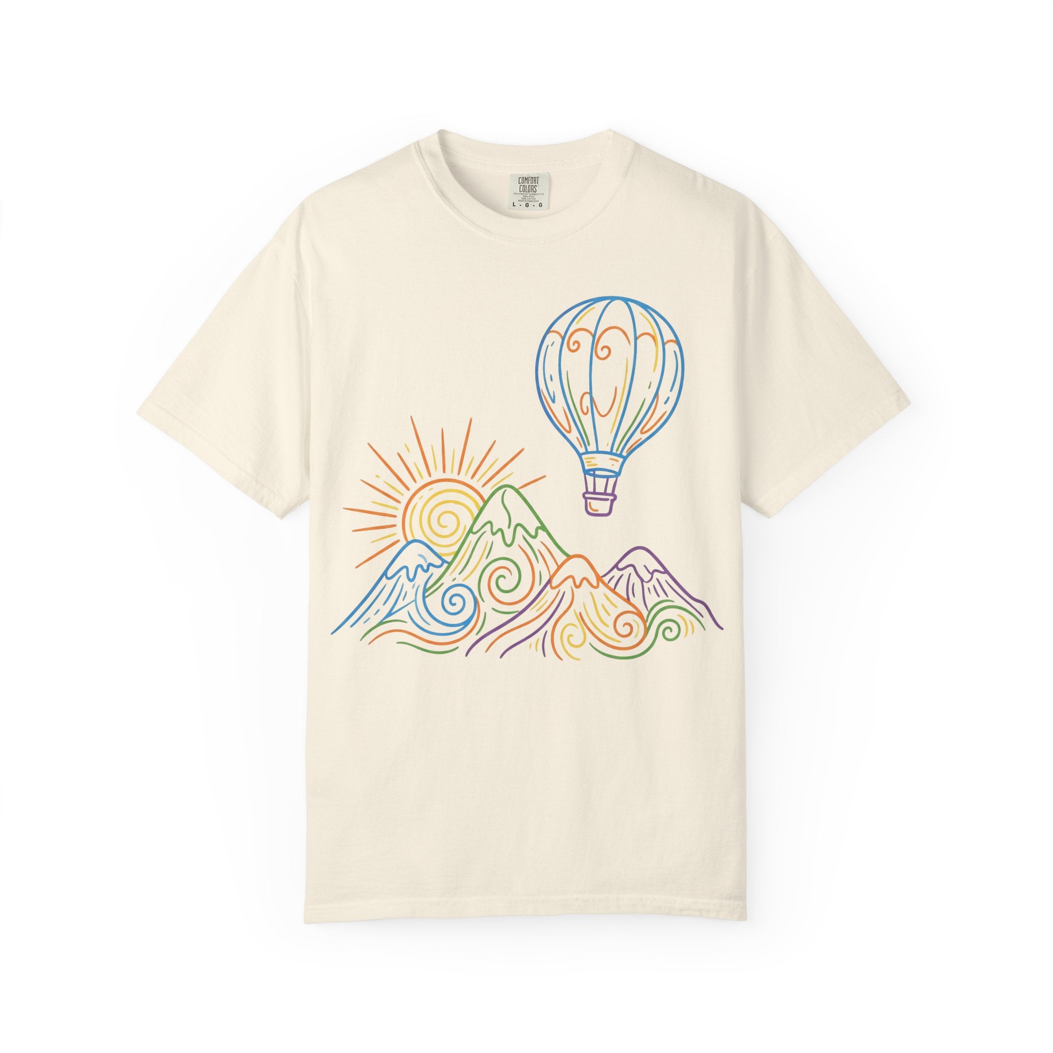 Hot Air Balloon Mountain Pastel T-Shirt