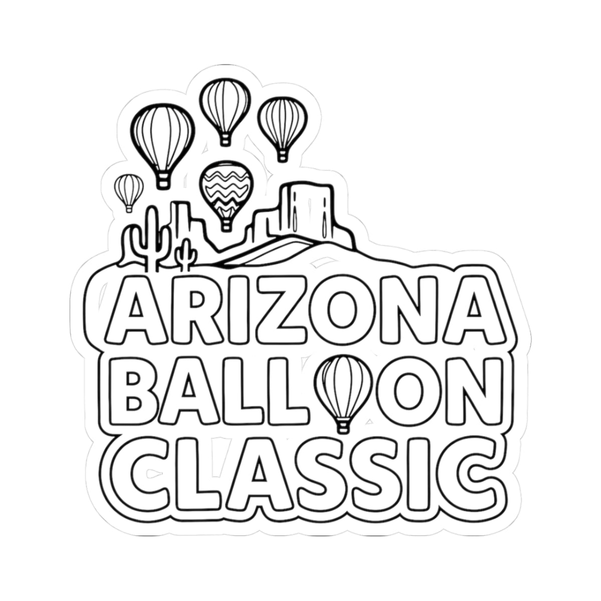 Arizona Balloon Classic Sticker — Hot Air Balloon Desert Decal (Kiss-Cut)